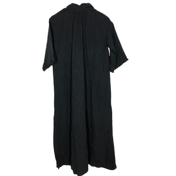 Madewell Lightestspun Cover-Up Maxi Shirtdress Relaxed Fit True Black NWT M - Picture 7 of 11